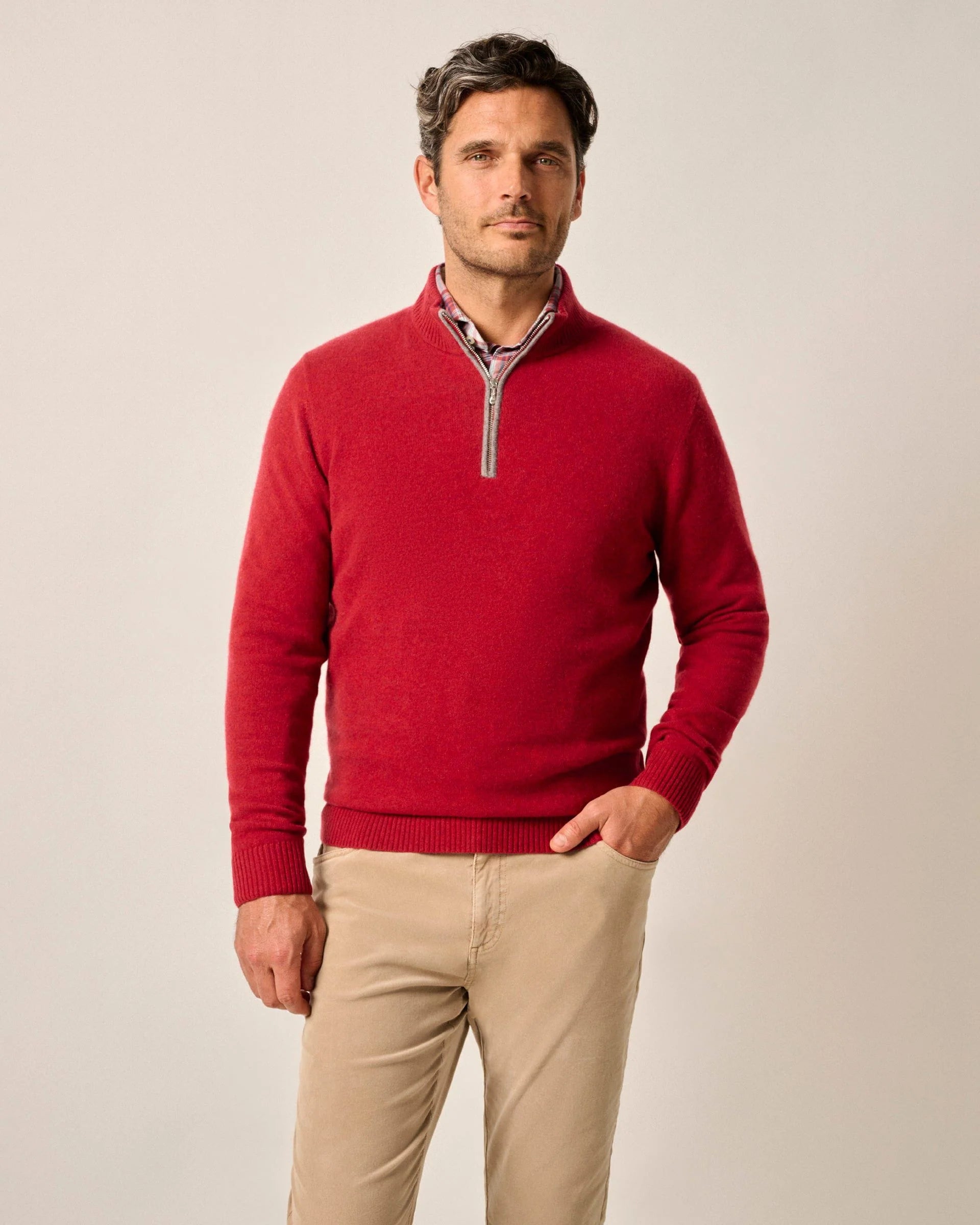 Men's modern sweater-Mayfair Cashmere Quarter Zip