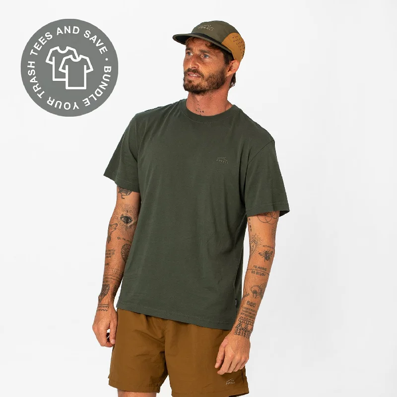 Men's casual fit t-shirt-Mens Trash Tee Forest Green