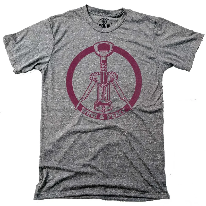 Men's outdoor adventure t-shirt-Wine & Peace T-shirt