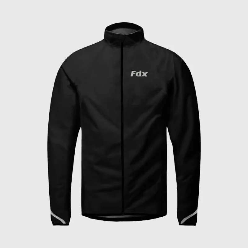 Men's gym-ready field jacket-Fdx J20 Black Windproof & Waterproof Men's & Boy's Cycling Jacket