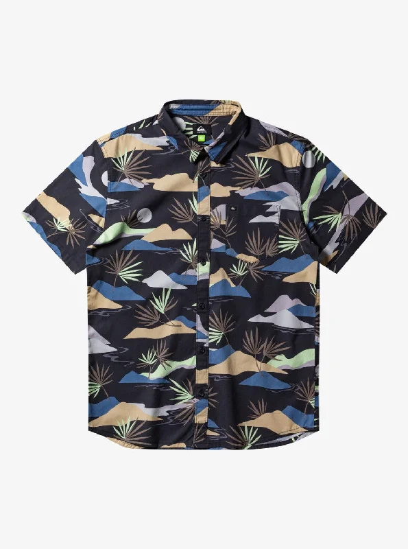 Men's cooling travel wear shirt-Quiksilver Short Sleeve Men's Woven Shirts