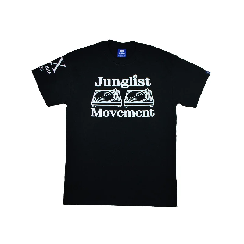 Men's fitted athletic t-shirt-Junglist Movement Exclusive 20 Year Anniversary Tee. Glow In The Dark Print