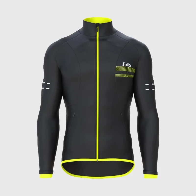 Men's weather-resistant windbreaker-Fdx Arch Softshell Men's & Boy's Fluorescent Yellow Windproof & Water Resistant Cycling Jacket