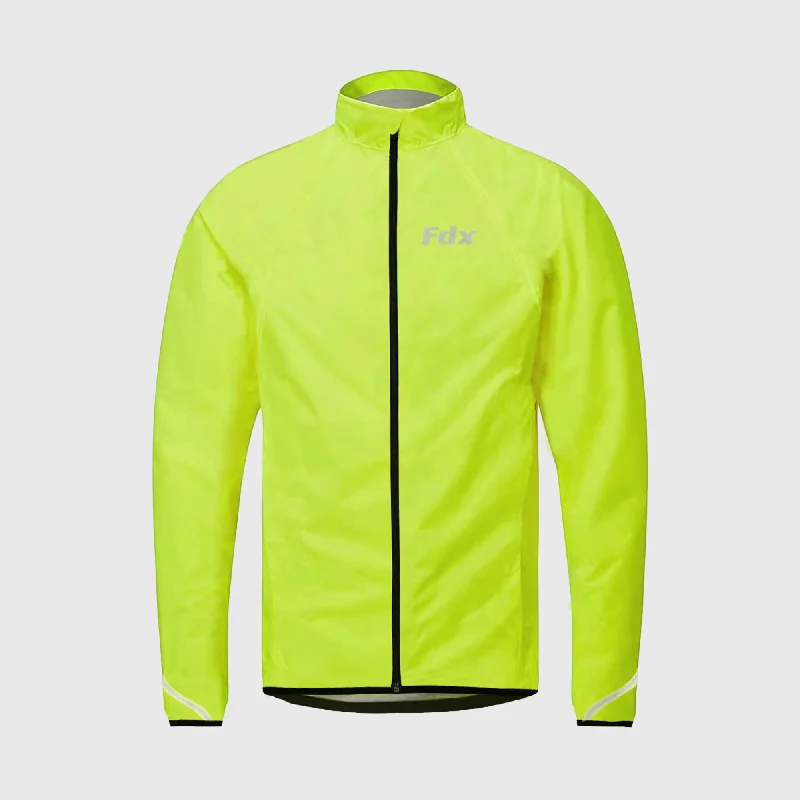 Men's performance trench coat-Fdx J20 Yellow Windproof & Waterproof Men's & Boy's Cycling Jacket