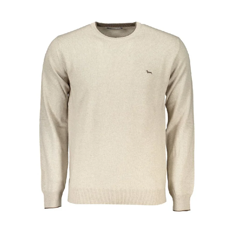 Men's windproof sweater-Harmont & Blaine  Crew Neck Luxury Sweater with Men's Embroidery