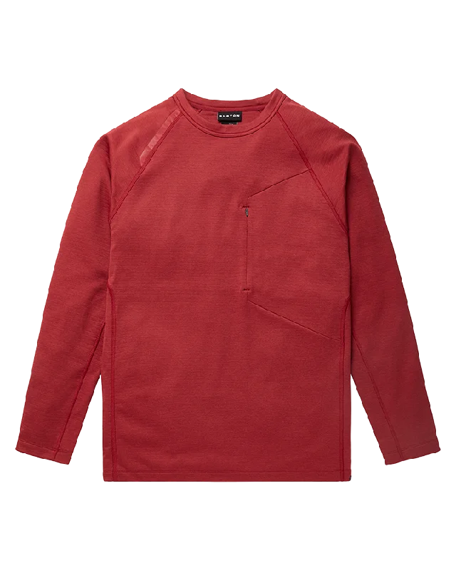 Men's fair trade sweatshirt-Burton Multipath Grid Crewneck Fleece - Sun Dried Tomato - 2023