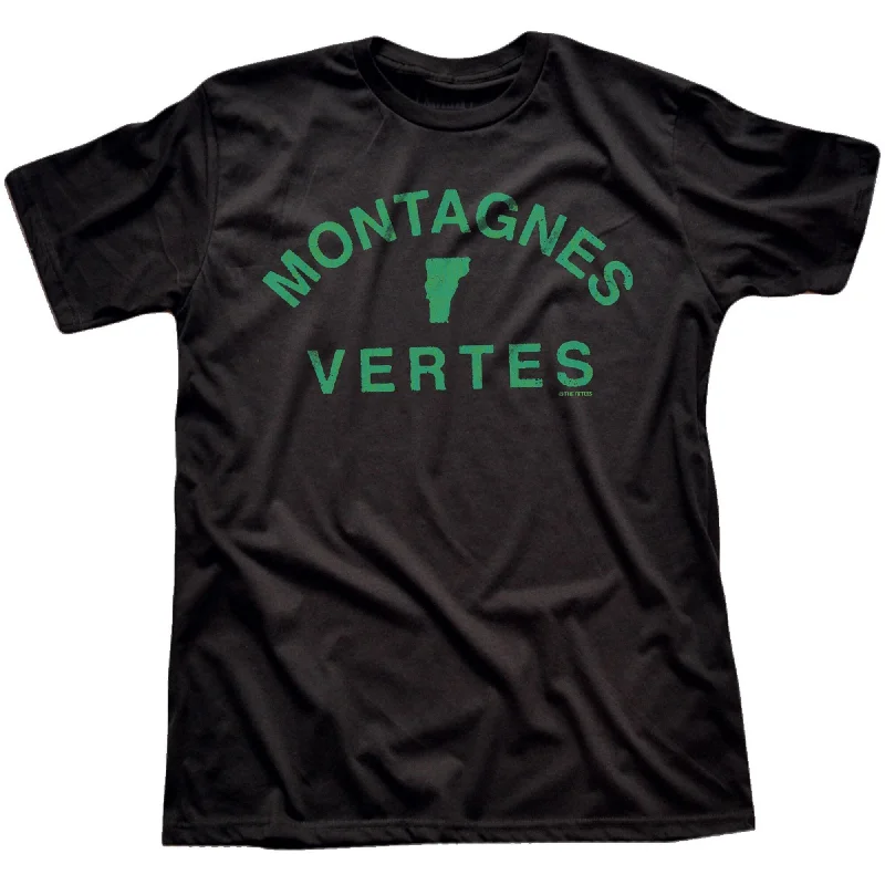 Men's embroidered t-shirt-Montagnes Vertes T-Shirt