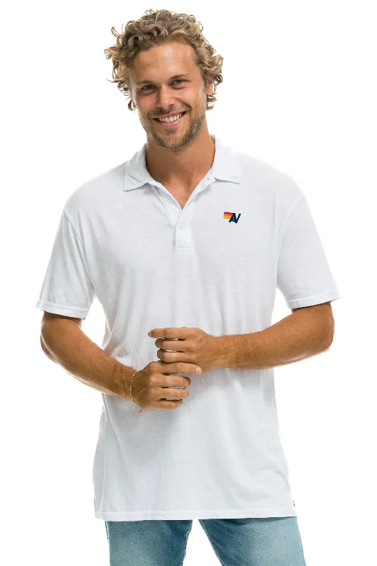 Men's weatherproof dress polo shirt-AVIATOR NATION POLO - WHITE