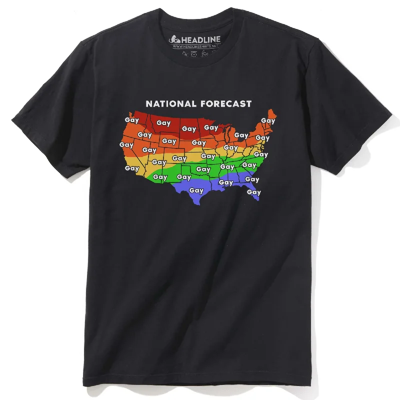 Men's bold pattern t-shirt-Gay Weather Forecast T-Shirt