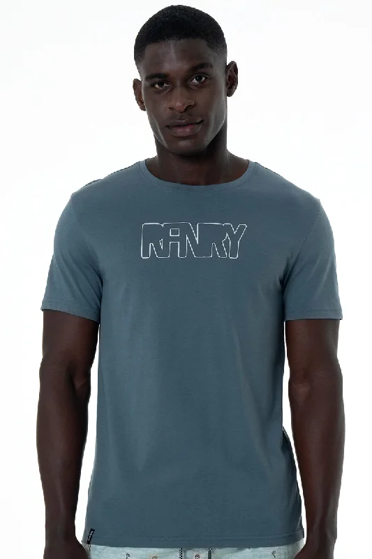 Men's comfort stretch t-shirt-Branded T-Shirt _ 152132 _ Petrol