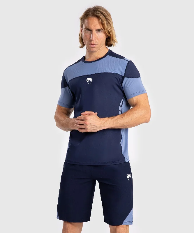 Men's climate-control t-shirt-Venum Tempest Men's Dry-Tech T-Shirt - Navy Blue/Blue