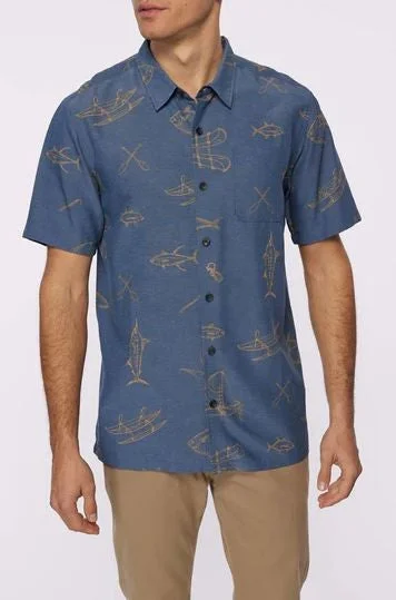 Men's high-stretch gym shirt-O'neill Short Sleeve Men's Woven Shirts