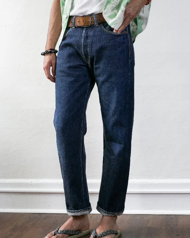 Men's adventure-ready casual pants-Japanese Repro Selvedge Denim Jeans, Joe McCoy Brand - 33" x 36"