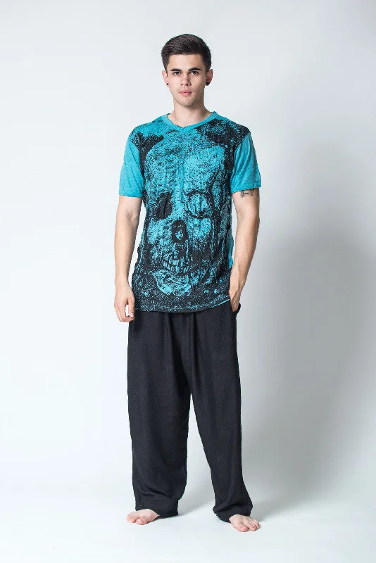 Men's bold pattern t-shirt-Mens Wonderland T-Shirt in Turquoise