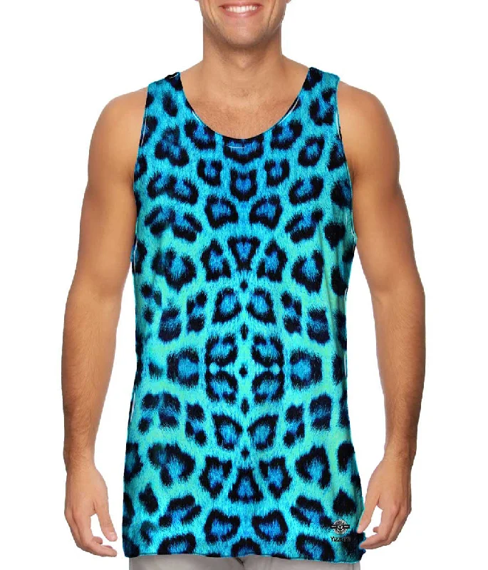 Neon Blue Leopard Animal Skin